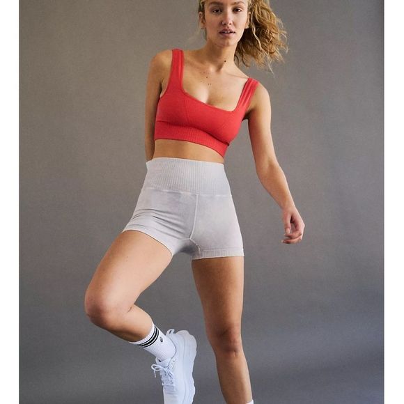 FREE PEOPLE | NWOT Good Karma Running Shorts in Ice Grey * - Picture 3 of 7